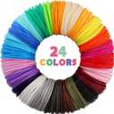 MIKA3D 24 Colors 1.75mm ABS 3D Pen Printer Filament Refill, Each Color 3.5m, Total 84m ABS Material, Support for MYNT3D / SCRIB3D 3D Printing Pen, Not Fit for 3Doodler Pen (Abs 24 Most Popular Solid Colors Mixed)