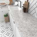 VEELIKE Grey Granite Contact Paper for Countertops Peel and Stick Waterproof Kitchen Countertop Contact Paper 24''x118'' Removable Self Adhesive Grey Marble Wallpaper for Bathroom Counter Top Covers