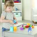 Learning Resources Snap-n-Learn Rainbow Owls - 10 Pieces, 18+ months Color and Shape Recognition, Letter Owls, Alphabet Toy