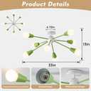 Green Sputnik Ceiling Light Fixture, 8-Lights Modern Sputnik Chandeliers for Dining Room,Indoor Kitchen Island Lighting for Bedroom Porch Entryway Living Room