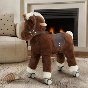labebe Ride on Horse for Toddler,Ride On Pony Riding Horse Mechanical Walking Action Plush Animal Stuffed Rocker Toys,Rocking Horse for Christmas/Birthday Gift for Child 24M+, Medium