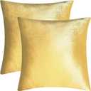 2 Pack 26x26 Pillow Cover Velvet Pillow Covers, Square Throw Pillow Covers for Living Room Decorations Throw Pillow Case, Throw Pillow Cover Cushion Cover for Home Sofa Bedroom Car, Gold