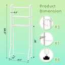 Simple Trending Over The Toilet Storage Rack, Metal 3 Tier Bathroom Organizer Shelf with Paper Holder and 3 Hooks, White