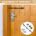 Tandefio 18" Cane Bolt for Gate Heavy Duty Solid Brass Slide Dutch Door Bolt Latch Oil Rubbed Bronze Hardware Locks Attic Latch for Dutch Sliding Barn Door Wooden Fence Metal Gate, Bronze