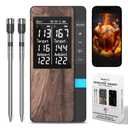 Wireless Meat Thermometer-Multi Sensors Digital Food Thermometer with Ultra-Thin Probes, App&Host Control- Accuracy Bluetooth Meat Thermometer for BBQ, Oven, Grill, Smoker