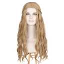 M MISS U HAIR Women Long Wavy Mix Brown Wig with Braid Halloween Cosplay Costume Wig