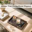 YMXYJM Natural Marble Tray for Bathroom, Real Stone Decorative Vanity Tray with Fluted Edge, Large Marble Serving Storage Tray for Kitchen Counter, Dresser, Home Decor, 11.8" x 8", Dark Brown