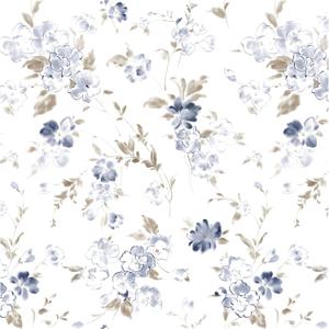 Blue Floral Wallpaper Peel and Stick Wallpaper 17.3"197" Boho Flower Removable Self Adhesive Wall Paper for Bedroom Floral Contact Paper for Cabinets Furniture Watercolor Decor Waterproof Vinyl Film