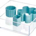 iDesign Clarity Kitchen Drawer Organizer for Silverware, Spatulas, Gadgets - Medium, 8" x 8" x 2", Clear