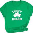 St Patricks Day T Shirt Womens Paddy's Irish Shirt Womens Funny T Shirt Tops, Medium