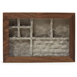 pandapark Wooden Jewelry Box with Glass Lid, Multi-Compartment Storage Display Case, Walnut Brown (Silver Walnut)