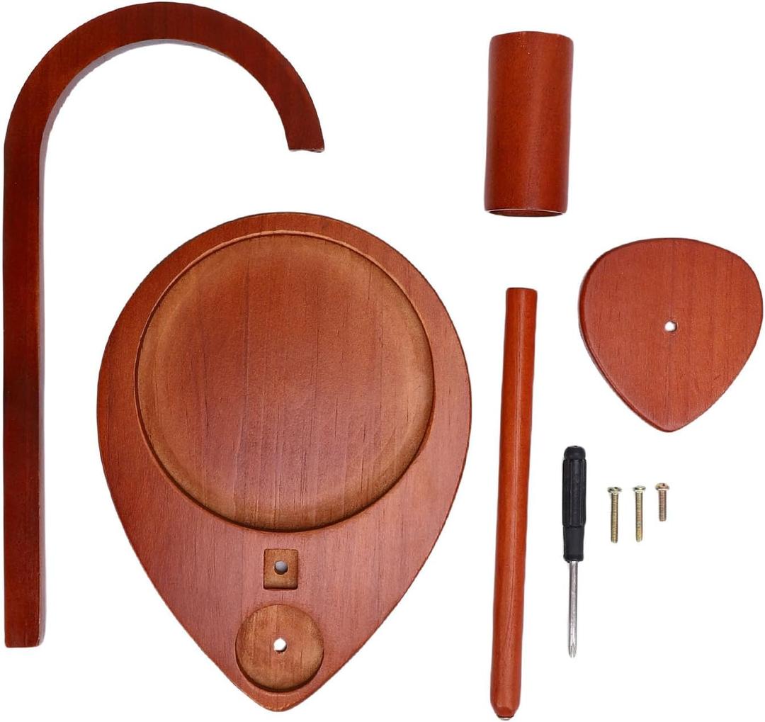 NIZUUONE Wooden Yarn Holder, Multifunctional Beechwood Spinner Crochet Yarn Holder Accessory with Storage Slot for Knitting Crocheting Handcraft