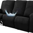 Gennia Waterproof Recliner Sofa Cover 3-Seat (Black)