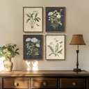 Framed Botanical Wall Art, 4 Piece Vintage Farmhouse Floral Canvas Painting Prints Artwork for Bathroom Walls, Rustic Flower Butterfly Pictures for Kitchen Bedroom Hallway Home Decor, 8x10 Inch