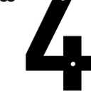 3 x 6" Aluminum House Numbers, Black Metal Address Door Numbers, Metal House Address Number for Outside, Modern Apartment Street Mailbox Number (4)