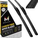 Premium Silicone Carbon Fiber Windshield Wiper Blades 26" & 17" - Patented All-Season, Quiet & Smooth Streak-Free Clean Wipe, OEM Quality, Front Automotive Replacement Wipers for Car & Truck (2 Pack)
