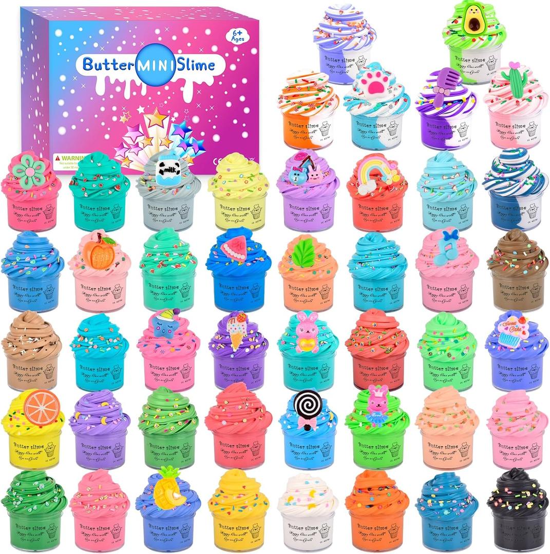 46 Pack Butter Slimes Kit Toys, Butter Slime Party Favors for Girls Boys, Slime Toys for Kids Birthday Easter Gifts Christmas Stocking Fillers