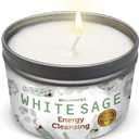 Magnificent 101 Long Lasting White Sage Scented Smudge Candle | 6 Oz - 35 Hour Burn | Soy Wax Candle for House Energy Cleansing Purification, Chakra Healing & Manifestation