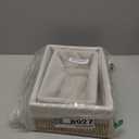 CT SUN Woven Storage Baskets for Shelves, 3-Piece Shallow Paper Rope Bins with 2 Sets of Liners (Cream & Daisy Print), Wicker Style Trays for Pantry, Bathroom, Kitchen Counter, Bread & Nursery