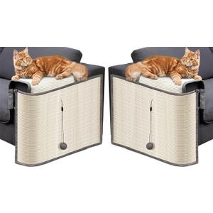Cat Couch Protector [2- Pack], Natural Sisal, Comes with 2 Playing Balls, Couch Cat Scratcher, Protect Your Couch from Cat Scratching,