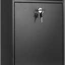 xydled Metal Mailbox Wall Mount, Large Locking Mailbox with Key Lock, Hanging Secure Postbox, Security Key Drop Box, Collection Boxes, Black, 17.6H x 12.2L x 5.7W Inches, XL Large