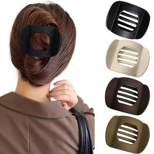 papasgix 4 PCS Flat Hair Clips, Flat Claw Clips for Women, French Strong Hold No Slip Grip Hair Claw Clips (Matte)