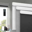 Motorized Blinds with Remote, [Free Solar Panels] Cordless Smart Blinds with Valance Cover, Blackout Electric Automatic Roller Shades for Windows Light Gray 41" W x 72" H