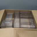 Baby Bottle Organizer, 5 Pack Stackable Storage Drawers with Labels, Clear Station Organizers Container for Pacifiers, Pump Parts, Desk Organizer Bins for Bathroom, Cabinet, Pantry, Vanity, Countertop