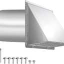 6 Inch Hooded Wall Vent with Screen and Damper,6 Inch Exhaust Vent Cover Cap for Outdoor Kitchen Range Hood Dryer Ventilation,Outside Wall Mount Extractor for House Air Exhaust, Stainless Steel