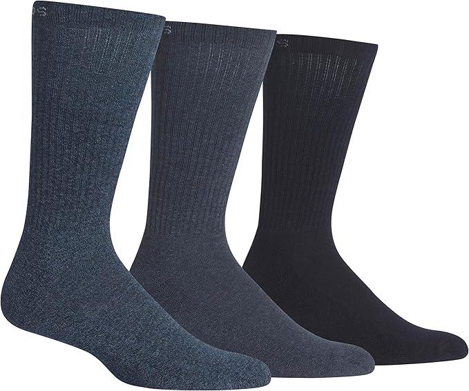 Chaps Men's Solid Mock Rib Crew Poly Cotton Blend Socks (3 & 6 Pairs)