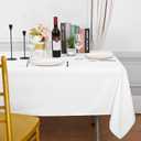 REWOMC 6 Round Tablecloths - 90 Inch, White Polyester Table Cover for Round Table, Stain and Wrinkle Resistant Washable Fabric, Wedding Banquet Parties