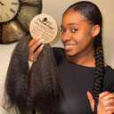 DAIXI Braiding Hair Pre Stretched Afro Kinkys Bulk Human Hair for Box Braids and Twists Easily Seperated Natural Soft Yaki Straight Texture Crochet Hair Extensions (1B 50g, 22 Inch)