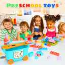 Large Particle Soft Building Block Toys with Storage Box with pull rods for Toddler Aged 18 Months to 6 Years old.Preschool Toys Suitable for Kindergarten, Parent-child Interaction etc(81P)