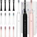 MSETGRD 3 Pack Electric Toothbrush with 6 Modes, Rechargeable Toothbrushes with 12 Brush Head, Fast Charge 2 Min and 30s Timer Toothbrush