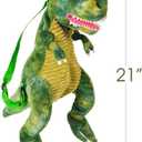 ArtCreativity Plush T-Rex Backpack for Kids, 1PC, Dinosaur Bag for Kids with Adjustable Straps and Zipper, Cool Dinosaurs Costume Accessories for Boys and Girls, DinosaurGifts for Boys and Girls