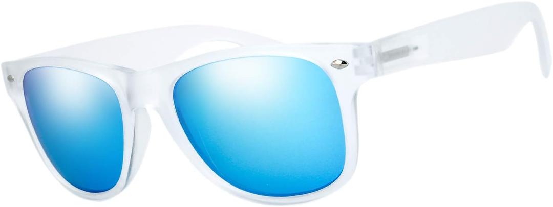 The Fresh Matte Frosted Frame Reflective Colored Mirror Lens Spring Temple Horn Rimmed Sunglasses Gift Box