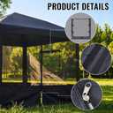 Black 4 Pcs Food Booth Sidewall Kit for 10' x 10' Canopy Tent, Food Service Insect Proof Mesh Sidewall Kit with Roll-up Service Windows and Zipper for Festival Stalls, Camping