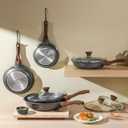 SENSARTE Nonstick Frying Pan Skillet, Swiss Granite Coating Omelette Pan, Healthy Stone Cookware Chef's Pan, PFOA Free (8/9.5/10/11/12.5 Inch) (8 Inch)