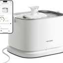 PETLIBRO Upgrade Cat Water Fountain Stainless Steel Tray, Dockstream 2 Smart App Monitoring Cat Fountain for Drinking, 3L/101oz Pet Water Fountain for Cats, 5G WiFi Auto Cat Water Dispenser Dog (White)