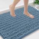 Smiry Bathroom Rugs Mat 36x24, Extra Soft Absorbent Chenille Bath Rugs, Non Slip Rubber Backing Machine Washable Quick Dry Bath Mats for Bathroom Floor, Tub, Shower, Home Accessories, Grayish Blue