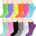 12 Pairs Women Novelty Ankle Socks Colorful ComfortSoft Lightweight Sports Athletic Socks
