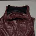 SOLY HUX Women's PU Leather Square Neck Tank Tops Sleeveless Slim Fitted Party Club Crop Top Pure Burgundy Medium