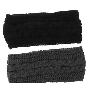 PartyKindom 2pcs Warm Headband Knitted Ear Warmer Headbands for Cold Weather Fleece Lined Comfortable Stylish for Outdoor Activities
