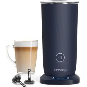 SIMPLETASTE Milk Frother, 4-In-1 Electric Milk Frother and Steamer, Automatic Warm and Cold Foam Maker and Milk Warmer for Latte, Cappuccinos, Macchiato, Dark Blue