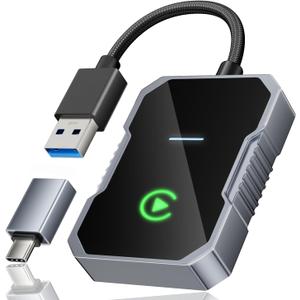 Wireless Carplay Adapter,2024 Upgraded Apple CarPlay Converts Wired to Wireless Adapter for iPhone,No Delay Carplay Dongle for Apple iOS 10 & Android 11 and Above