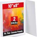 Mr. Pen- Canvas Panels, 2 Pack, 8x10 Inch, Triple Primed for Oil & Acrylic Paints, Canvas Boards for Painting, Painting, Drawing & Art Supplies, Blank Canvas for Painting, 3mm Thickness (8x10 Inches, 2 Pack)