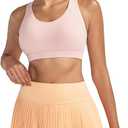 RUNNING GIRL Sports Bra for Women High Support, Criss-Cross Back Padded Strappy Sports Bras Yoga Bra with Removable Cups (Pink, XXL)