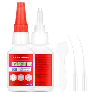 2-Pack Metal Glue, Heavy Duty Super Glue for Metal, Aluminum, Stainless Steel, Craft - Strongest Metallic Adhesive Weld, Fast-Bonding & Clear, Liquid Bonding Adhesive for Plastic, Wood
