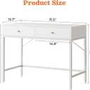 SUPERJARE Vanity Desk with Drawers, 31.5 inch Computer Desk, Modern Simple Home Office Desks, Makeup Dressing Table for Bedroom - White