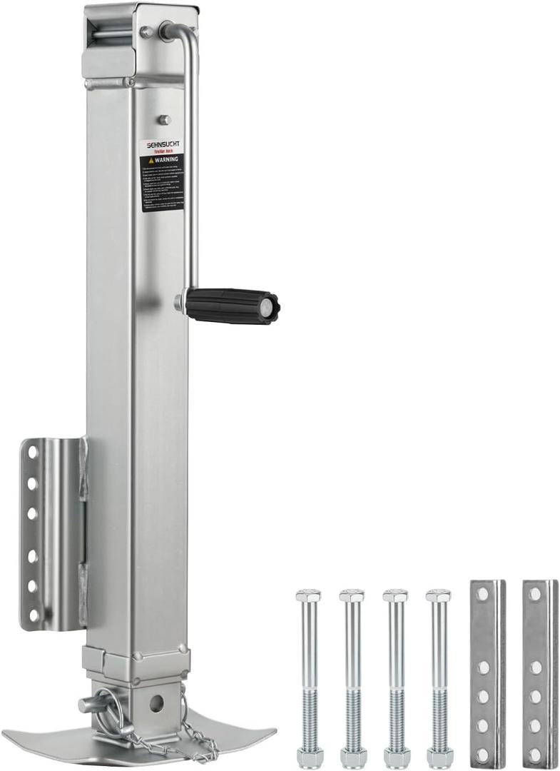 8000 lbs Heavy Duty Trailer Jack, Bolt-On Square Jack, 28.5" Lift, Weld-On Jack with Drop Leg for Trailer